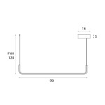 Lampa wisząca Urus 1xLED 17W w kolorze czarnym, o prostokątnym kształcie. Wymiary: 90 cm długości, 16 cm szerokości, 5 cm wysokości. Zawieszona na cienkim przewodzie, z maksymalną wysokością 120 cm. Idealna do nowoczesnych wnętrz.