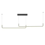 Lampa wisząca Urus w kolorze czarnym z dwoma źródłami światła LED 30W. Prosty, minimalistyczny design z cienkimi metalowymi ramionami, zawieszona na cienkich linkach. Oświetlenie idealne do nowoczesnych wnętrz.