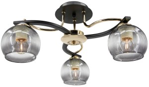 Cleo lampa sufitowa 3xE27 czarna/złota 8912/3 TR BL 