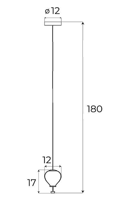 Lampa wisząca Palloncini z podwójnym źródłem LED 6W, w kolorze białym przydymionym. Wymiary: długość 180 cm, średnica 12 cm, kształt kulisty u dołu, prosty sufitowy uchwyt.