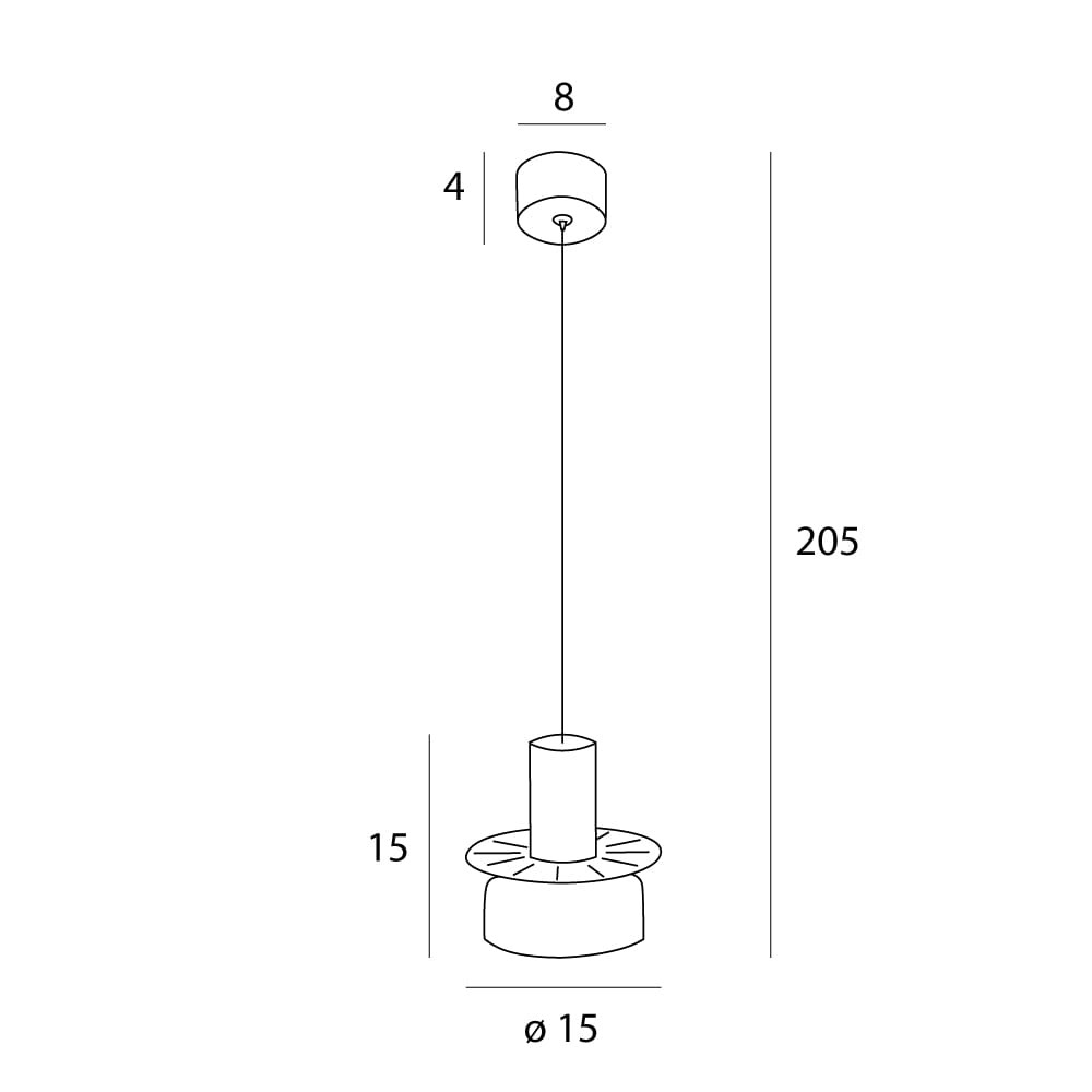 Lampa wisząca Signature 1xLED 8W w kolorze mosiądzu, o średnicy 15 cm i wysokości 205 cm. Posiada cylindryczny klosz na stalowym zawieszeniu, z okrągłą podstawą. Prosty, nowoczesny design, idealny do wnętrz.