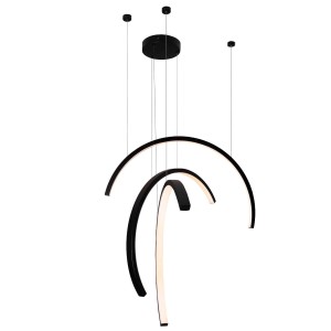 Trio Arc lampa wisząca 3xLED 63W czarna matowa P0507