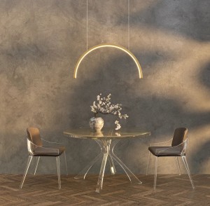 Trio Arc lampa wisząca 1xLED 21W złota szczotkowana P0521