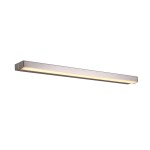 Kinkiet Trio Arc 1xLED 7W IP44 w kolorze chromu, z prostokątną obudową, emituje ciepłe światło 3000K. Zainstalowany poziomo, idealny do oświetlenia wnętrz, zapewnia nowoczesny design i funkcjonalność.