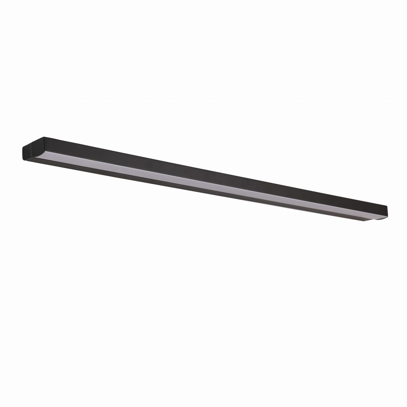 Kinkiet Trio Arc w kolorze czarnym, długości 1 metra, z wbudowanym źródłem światła LED 10W, o temperaturze barwowej 3000K. Prosty, prostokątny kształt, montowany na ścianie, IP44, idealny do użytku wewnętrznego i zewnętrznego.