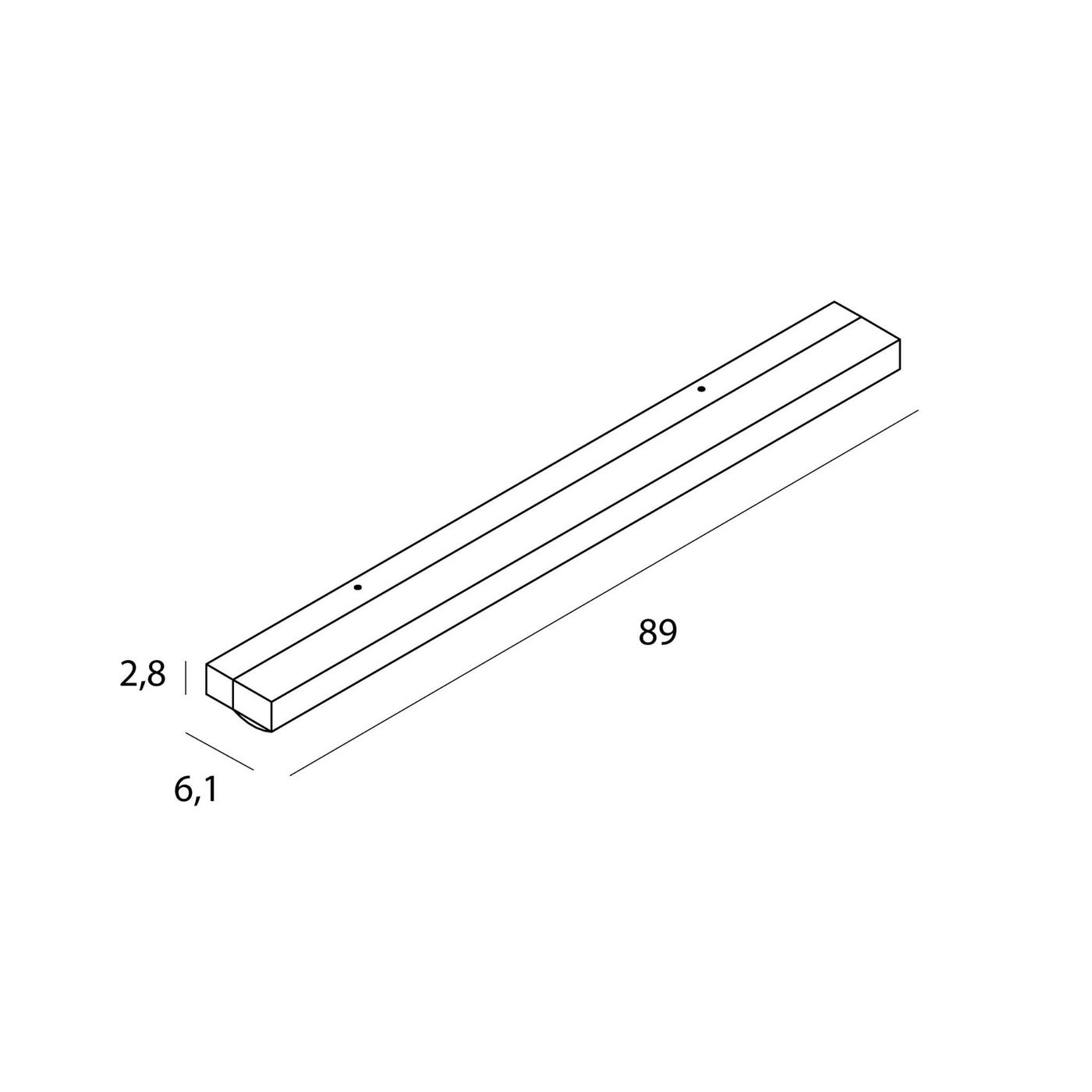 Kinkiet Trio Arc z jedną diodą LED 10W, o temperaturze barwowej 4000K. Wykonany z chromowanego materiału, w prostokątnym kształcie. Wymiary: 89 cm długości, 6,1 cm szerokości, 2,8 cm wysokości.