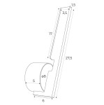 Kinkiet Merano 1xLED 6W w kolorze czarnym, o wymiarach 27,5 cm wysokości i 6 cm szerokości. Posiada prostokątny korpus oraz okrągły klosz o średnicy 8 cm, zamontowany w pozycji pionowej. Idealny do nowoczesnych wnętrz.