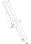 Kinkiet Merano 2xLED 10W w kolorze złotym, o prostym, nowoczesnym kształcie. Wymiary: długość 45 cm, wysokość 17 cm, głębokość 3,5 cm. Montowany na okrągłej podstawie. Idealny do oświetlenia wnętrz.