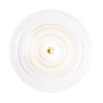 Kinkiet Lipari 1xLED 6W w kolorze złotym, okrągły, z białą osłoną. Widoczna centralna złota kula oraz dekoracyjne wykończenie. Produkt montowany na ścianie, prezentujący minimalistyczny design. Tło jasne, co podkreśla elegancję lampy.