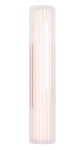 Kinkiet Fayette 1xLED 6W IP44 w kolorze czarnym, prostokątny, z przezroczystą obudową z pionowymi żłobieniami. Ułożony pionowo, idealny do oświetlenia wnętrz i przestrzeni zewnętrznych.