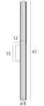 Kinkiet Fayette 1xLED 12W IP44 w kolorze czarnym, o cylindrycznym kształcie, z widocznymi wymiarami 61 cm długości, 6 cm średnicy, montowany na ścianie, z prostym, minimalistycznym designem.