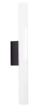 Kinkiet Fayette 1xLED 12W IP44 w kolorze czarnym, z prostokątną, matową podstawą oraz cylindrycznym kloszem z przezroczystego materiału, montowany na ścianie w pozycji pionowej, idealny do wnętrz oraz na zewnątrz.