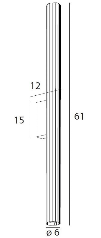 Kinkiet Fayette 1xLED 12W IP44 w kolorze złotym, o wysokości 61 cm, średnicy 6 cm, z prostokątnym mocowaniem. Wykonany z materiału o teksturowanej powierzchni, idealny do zastosowań wewnętrznych i zewnętrznych.