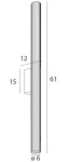 Kinkiet Fayette 1xLED 12W IP44 w kolorze złotym, o wysokości 61 cm, średnicy 6 cm, z prostokątnym mocowaniem. Wykonany z materiału o teksturowanej powierzchni, idealny do zastosowań wewnętrznych i zewnętrznych.