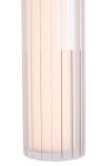 Kinkiet Fayette 1xLED 18W IP44 w kolorze czarnym, z przezroczystym, żłobkowanym kloszem. Oświetlenie w formie pionowego walca, emitujące miękkie światło. Ujęcie z boku, ukazujące detale faktury klosza. Idealny do użytku wewnętrznego i zewnętrznego.