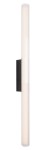 Kinkiet Fayette 1xLED 18W IP44 w kolorze czarnym, o prostokątnym kształcie, zamontowany na ścianie. Szklana osłona z białym, teksturowanym wykończeniem, zapewniająca równomierne oświetlenie. Idealny do wnętrz oraz na zewnątrz.