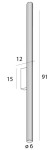 Kinkiet Fayette 1xLED 18W IP44 w kolorze złotym, o prostokątnym kształcie. Wymiary: długość 91 cm, średnica 6 cm. Posiada gładką, metalową powierzchnię, zamontowany na ścianie w pozycji pionowej.
