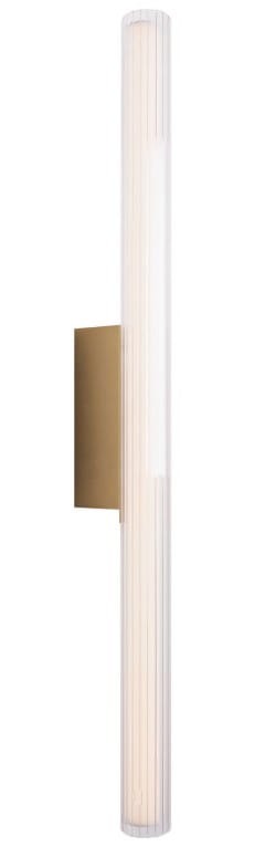 Kinkiet Fayette 1xLED 18W IP44 w kolorze złotym, z prostą, cylindryczną obudową z przezroczystego materiału. Umożliwia montaż na ścianie, idealny do nowoczesnych wnętrz. Wysoka szczelność IP44 zapewnia ochronę przed wilgocią.