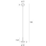 Lampa wisząca Ibiza 1xLED 8W w kolorze czarnym, z okrągłym plafonem o średnicy 11 cm i długim, cienkim zawieszeniu o wysokości 130 cm. Prosta forma, idealna do nowoczesnych wnętrz.