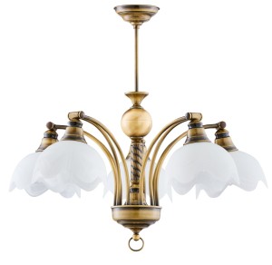 Jupiter żyrandol 5xE27 mosiądz patynowany