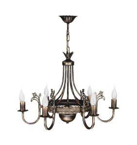 Korona żyrandol świecznikowy 6xE14 brązowy patynowany 224