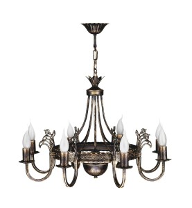 Korona żyrandol świecznikowy 8xE14 brązowy patynowany 225
