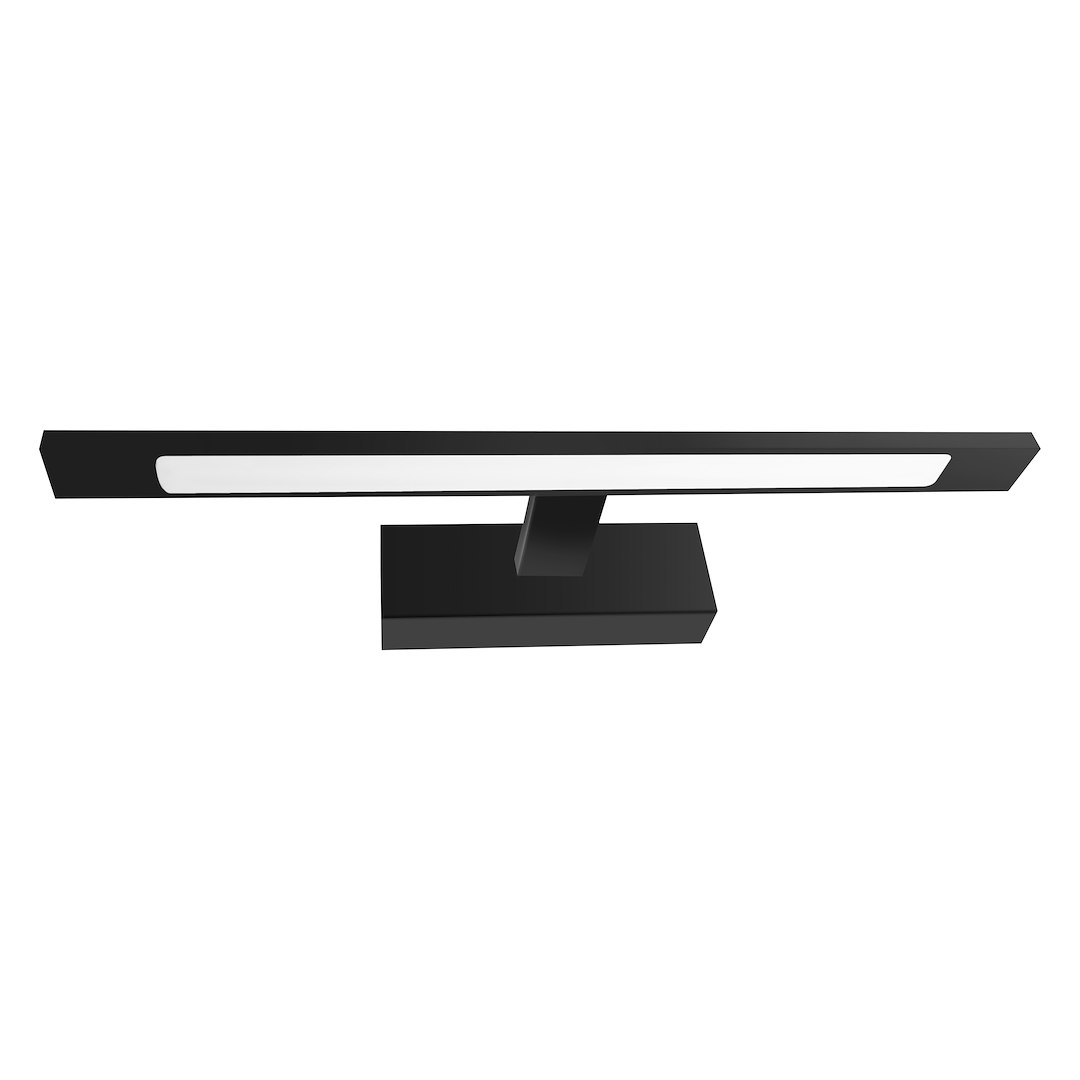 Kinkiet Klimt L40 LED 8W CCT IP44 w kolorze czarnym. Prosty, prostokątny kształt ze zintegrowanym źródłem światła LED, montowany na ścianie. Wysoka odporność na wilgoć, idealny do łazienki lub strefy mokrej.
