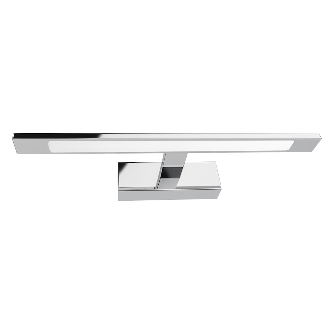 Kinkiet Klimt L40 LED 8W CCT IP44 w kolorze chromowanym. Prosty, prostokątny design z wbudowanym źródłem światła LED. Ułożony poziomo, z płaską, matową powierzchnią. Idealny do łazienek i nowoczesnych wnętrz.