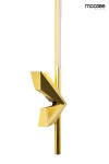 Kinkiet LED Espada 6W w kolorze złotym, o nowoczesnym, geometrycznym kształcie. Ujęcie z boku ukazuje elegancką, błyszczącą powierzchnię oraz smukły, pionowy korpus. Źródło światła znajduje się w górnej części lampy.