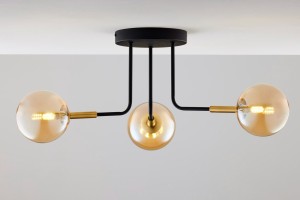 Burano lampa sufitowa 3xG9 czarna bursztynowy 2037