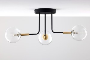 Burano lampa sufitowa 3xG9 czarna transparentny 2039