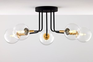 Burano lampa sufitowa 5xG9 czarna transparentny 2040