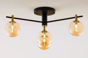 Figaro lampa sufitowa 4xG9 czarna bursztynowy 2031