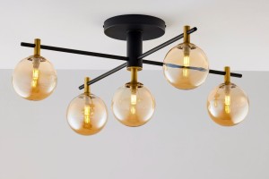 Figaro lampa sufitowa 5xG9 czarna bursztynowy 2032