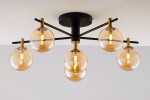 Figaro lampa sufitowa 6xG9 czarna bursztynowy 2033