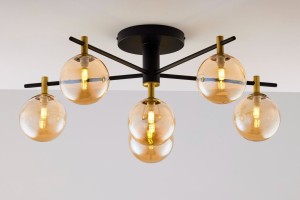 Figaro lampa sufitowa 6xG9 czarna bursztynowy 2033