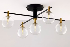 Figaro lampa sufitowa 5xG9 czarna transparentny 2035