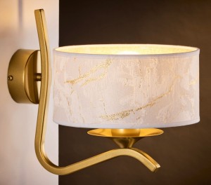 Kaszmir kinkiet 1xE27 złoty biały 2111