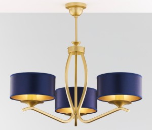 Kaszmir żyrandol 3xE27 złoty granatowy 2113