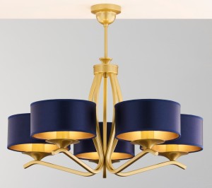 Kaszmir żyrandol 5xE27 złoty granatowy 2114