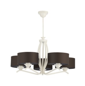 Kaszmir żyrandol 5xE27 biały brązowy 1192