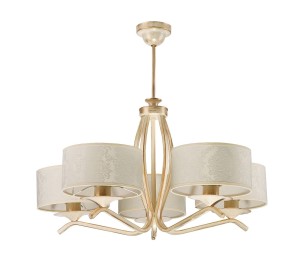 Kaszmir żyrandol 5xE27 ecru złoty 1275
