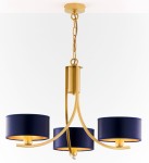 Arthur żyrandol 3xE27 złoty granatowy 2093