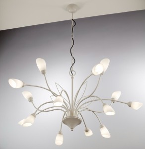 Gloriosa żyrandol 15xG9 piaskowo-szary biały 2062