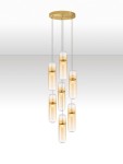 Rebalvo lampa wisząca 7xLED 49W złota LE45201