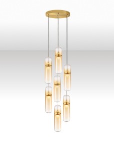 Rebalvo lampa wisząca 7xLED 49W złota LE45201