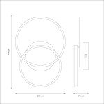 Lampa sufitowa LED Titano 12W 4000K w kolorze czarnym, o wymiarach 300 mm średnicy i 90 mm grubości, z dwoma okrągłymi pierścieniami, montowana na ścianie lub suficie.