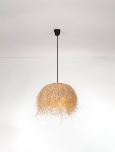 Ovincia lampa wisząca 1xE27 czarna rattan LE45370