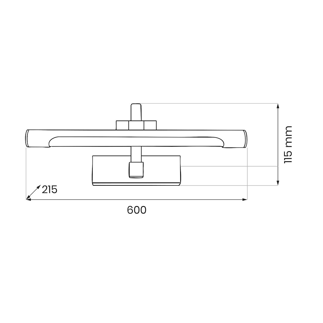 Kinkiet Vinci L60 LED o mocy 15W i barwie światła 4000K, w kolorze czarnym. Posiada prostokątną podstawę oraz podłużny klosz. Wymiary: 600 mm długości, 215 mm szerokości, 115 mm wysokości. Klasa ochrony IP44, odpowiedni do użytku w łazienkach.
