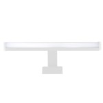 Kinkiet Mirore L40 LED 8W 4000K IP44 w kolorze białym. Prosta, prostokątna forma z osłoną z mlecznego szkła, montowany na ścianie. Wysoka klasa ochrony IP44, idealny do łazienki lub pomieszczeń o podwyższonej wilgotności.